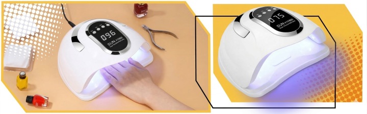 Mocna Lampa Do Paznokci Hybryd Żeli UV LED Sun x10 Max LCD Z Rączką 280W Kod producenta Lampa UV LED Do Hybryd Paznokci 168WLCD